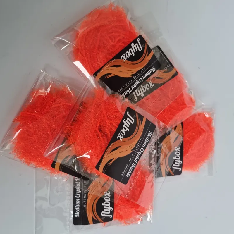 Flybox Medium Crystal Hackle in Ultimate Fire Orange-2